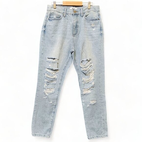 JBD Jeans Womens Size 27 100% Cotton Light Wash Blue Distressed - Picture 1 of 16